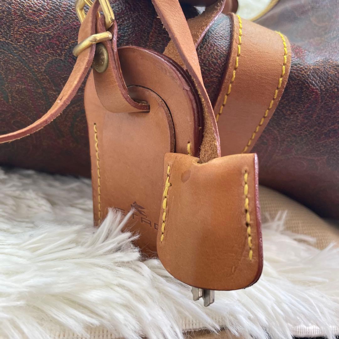 【大容量】エトロ ボストンバッグ 2way ペイズリー柄 ブラウン