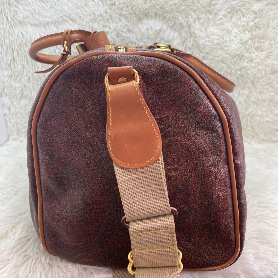 【大容量】エトロ ボストンバッグ 2way ペイズリー柄 ブラウン