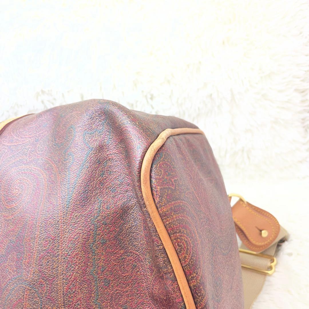 【大容量】エトロ ボストンバッグ 2way ペイズリー柄 ブラウン