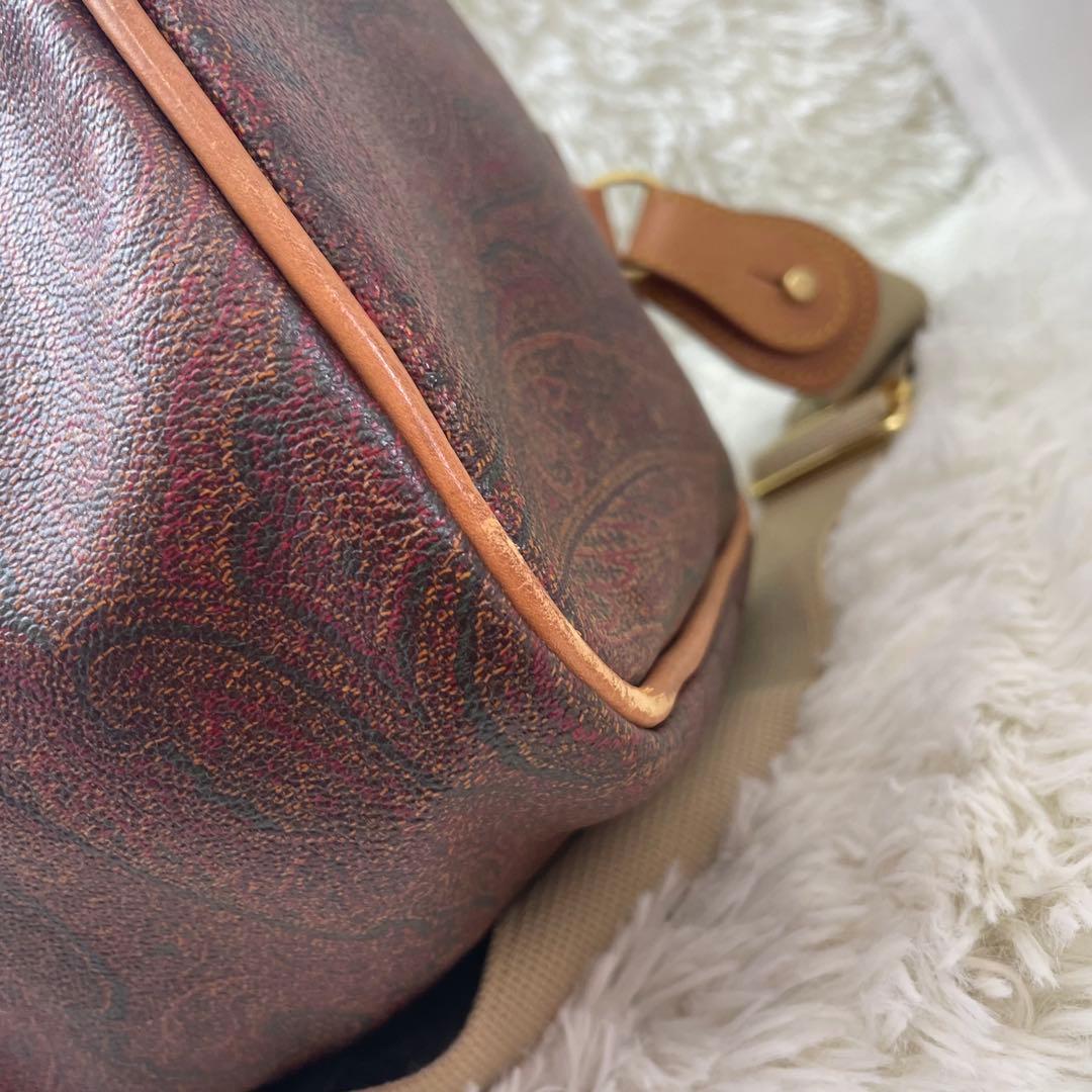 【大容量】エトロ ボストンバッグ 2way ペイズリー柄 ブラウン