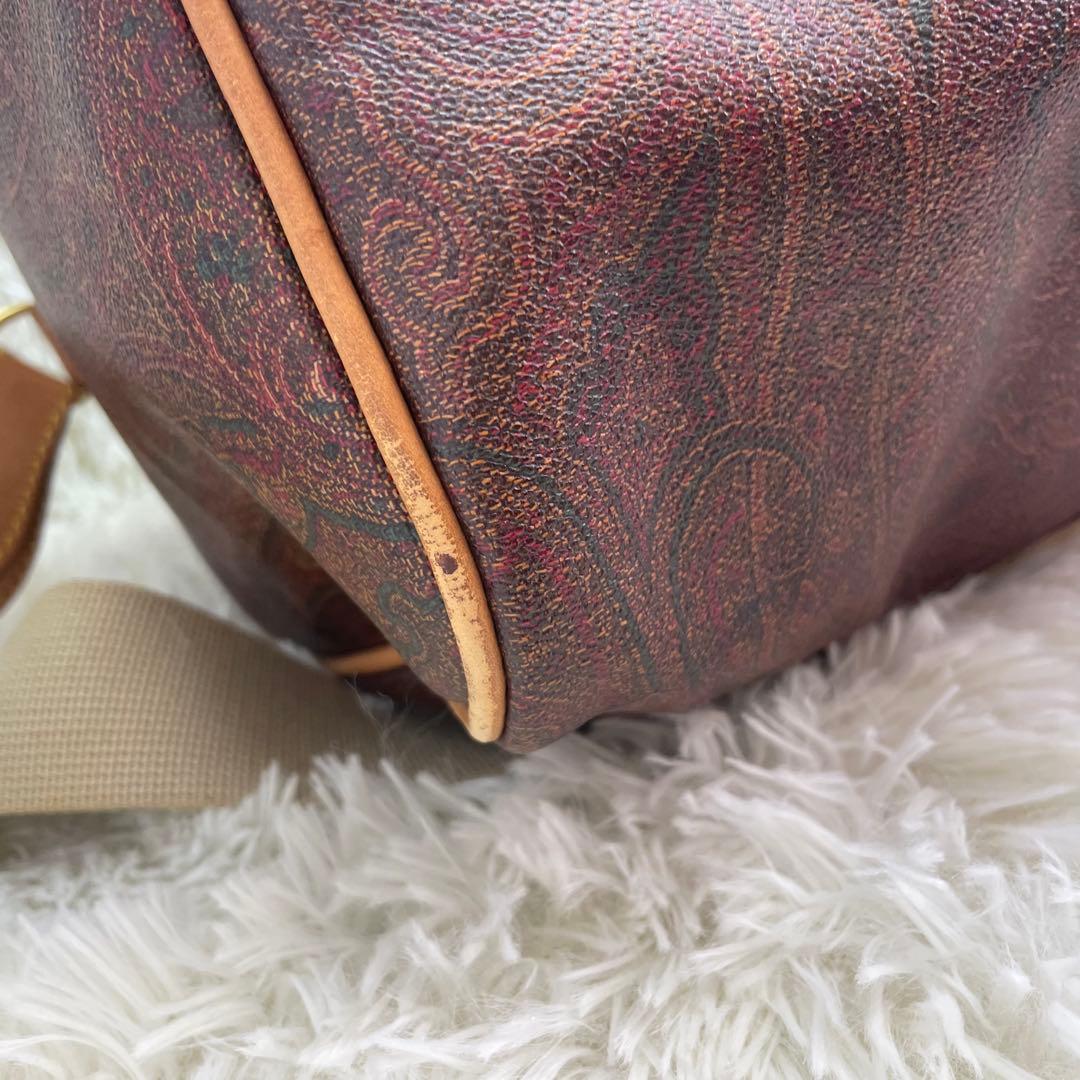 【大容量】エトロ ボストンバッグ 2way ペイズリー柄 ブラウン