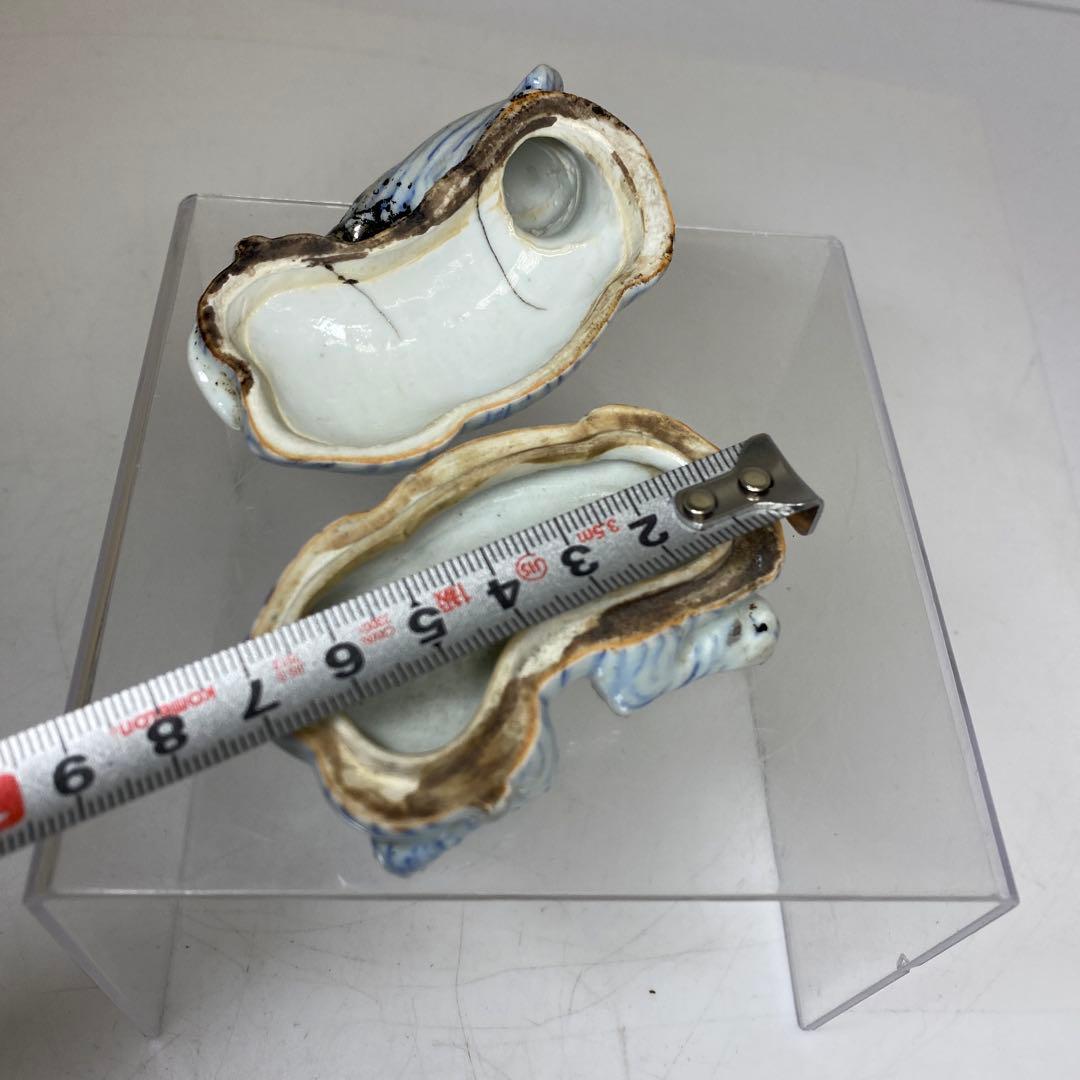 李朝　青花　象文　香合　タサチ　東さ8-0128☆2F