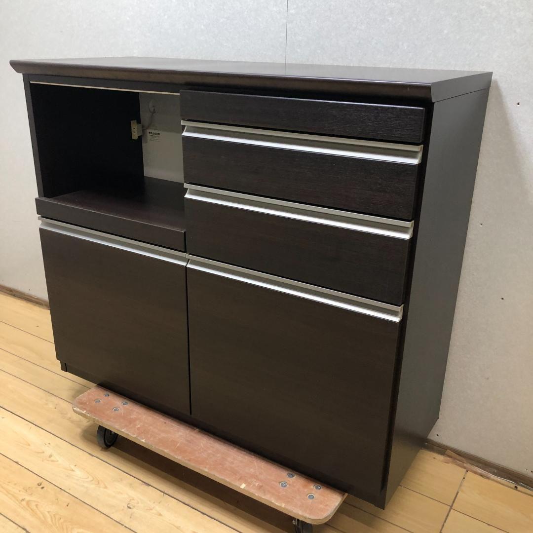 送料無料　カウンター レンジ台 収納棚 食器棚 引出　250710-3