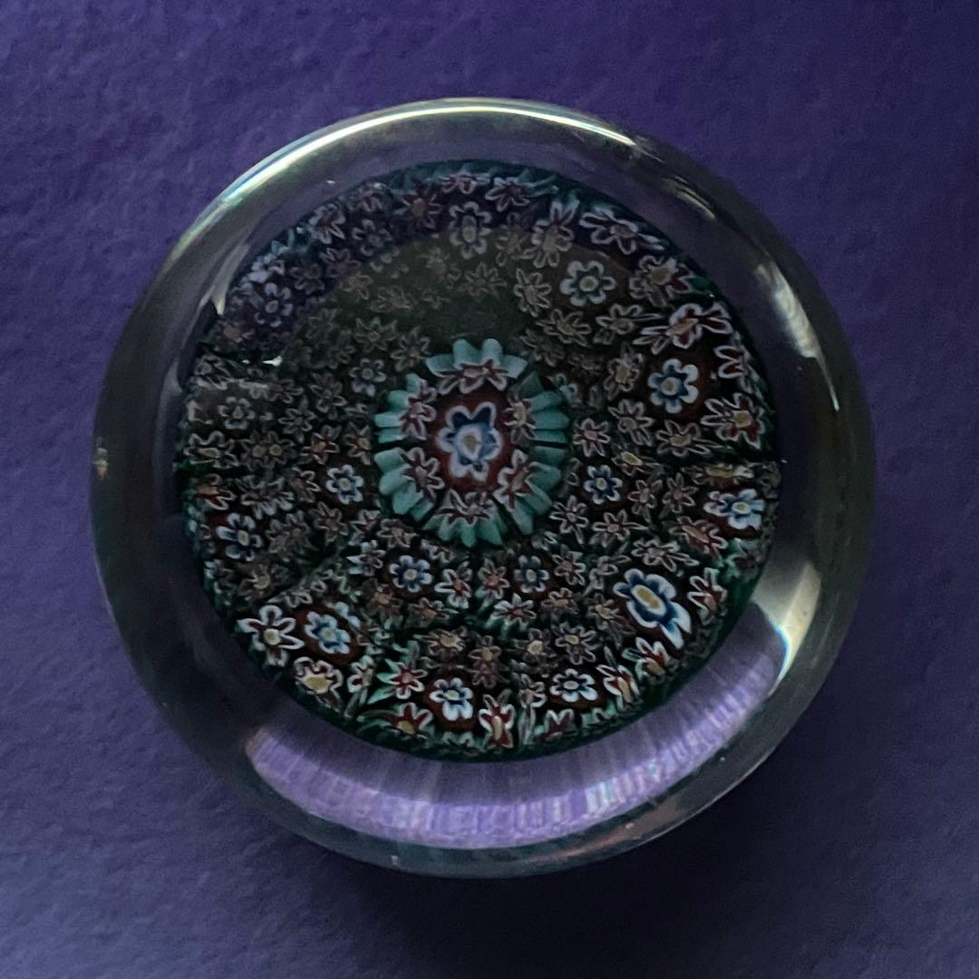 高級ミルフィオリ ペーパーウエイト 綺麗な花模様 オールドバカラ サンルイ