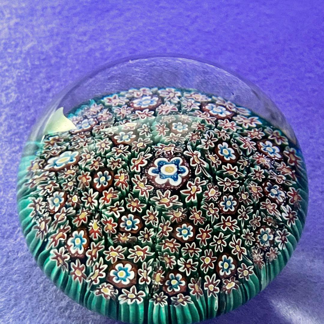高級ミルフィオリ ペーパーウエイト 綺麗な花模様 オールドバカラ サンルイ