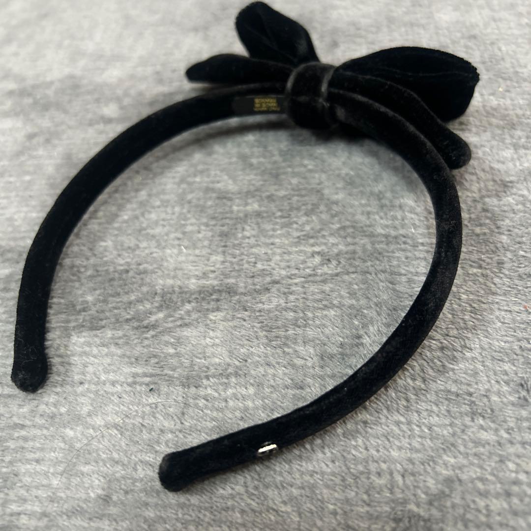 ALEXANDRE 黒 ベルベット リボン ヘアバンド