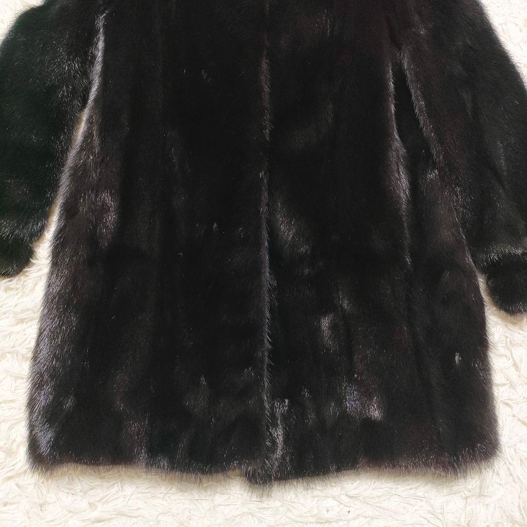 SAGA MINK サガミンク　毛皮コート　ファーコート　本毛皮　黒　ブラック