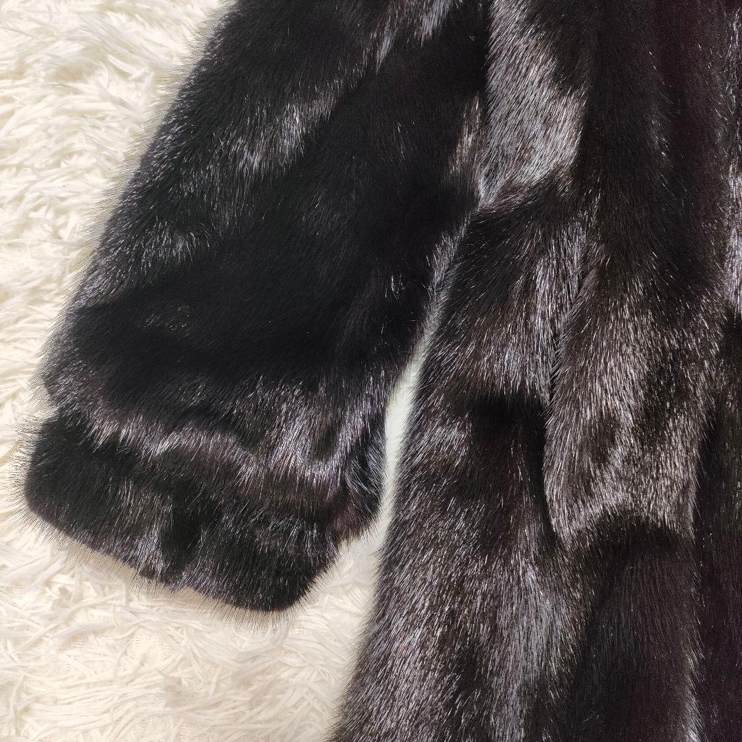 SAGA MINK サガミンク　毛皮コート　ファーコート　本毛皮　黒　ブラック