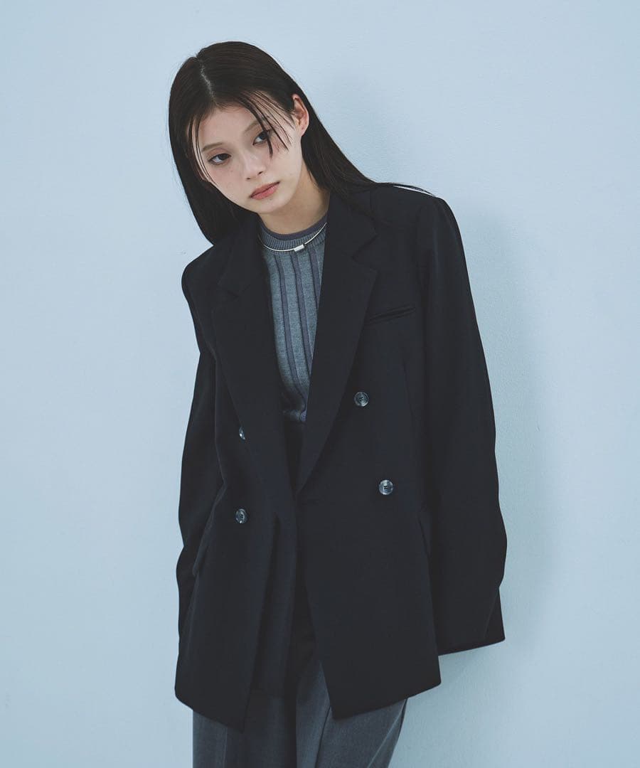 新品タグ付 UNITED TOKYO レイヤードカラーテーラードジャケット 黒