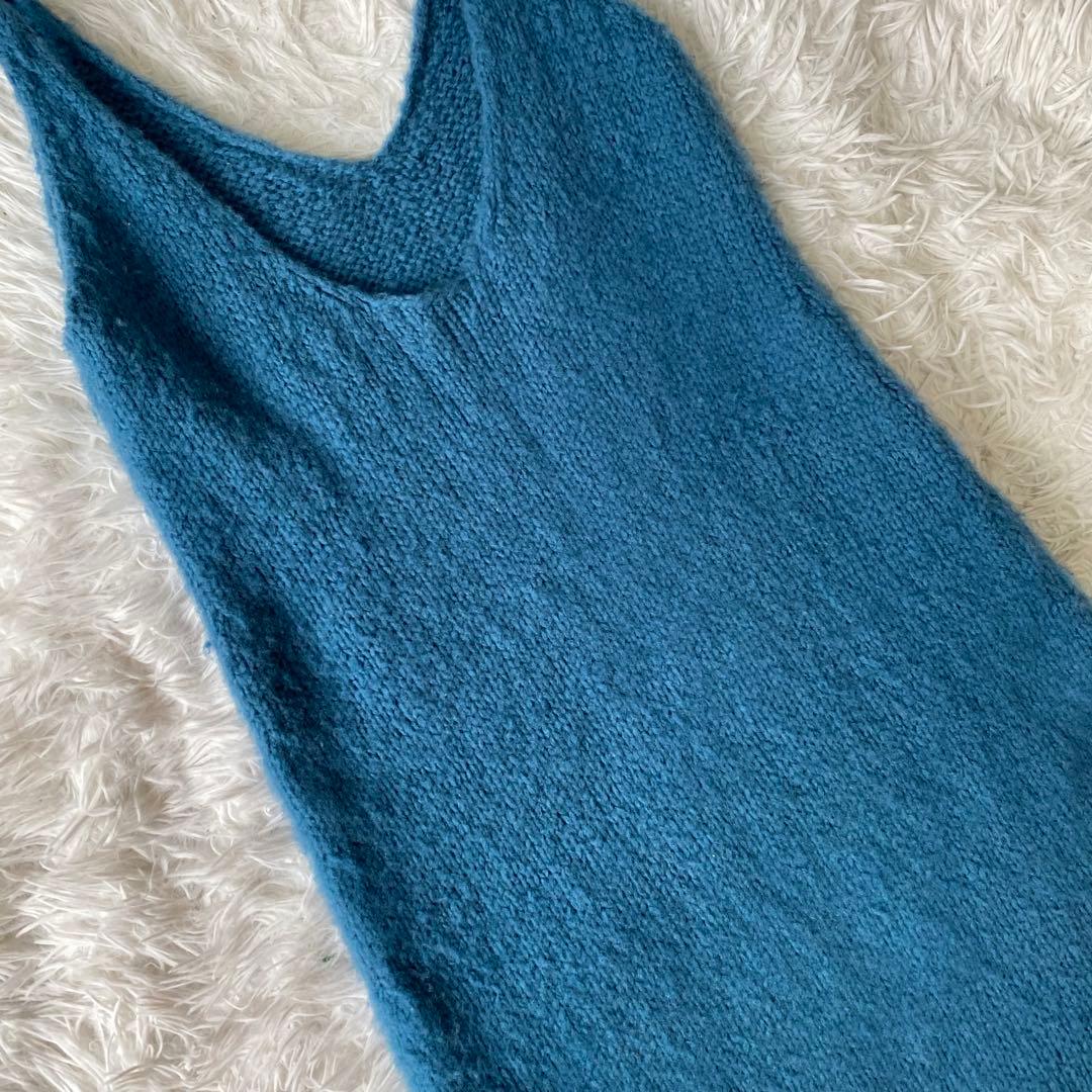 AURALEE ウールベイビーキャメルブラッシュドヤーンニットドレス 0サイズ