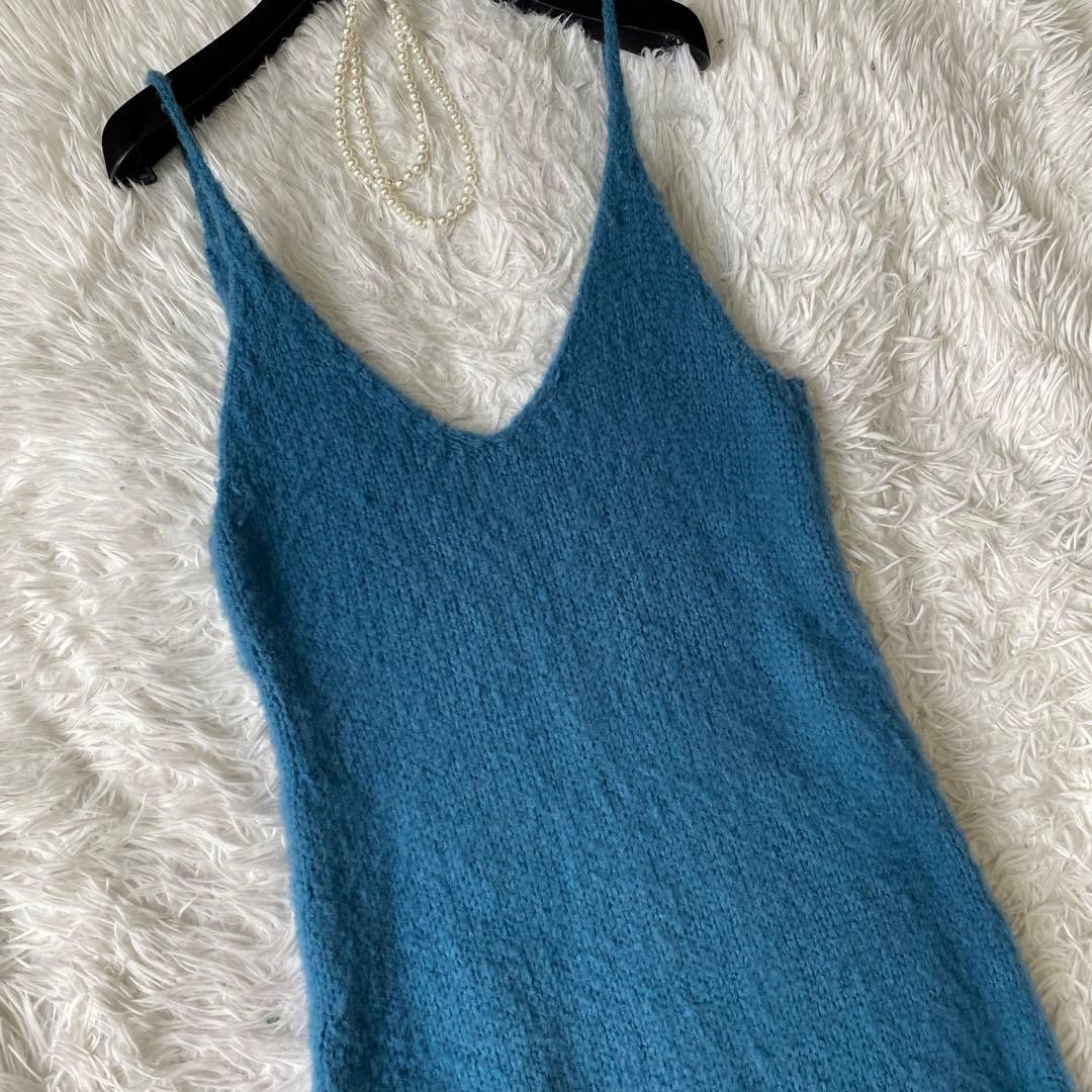 AURALEE ウールベイビーキャメルブラッシュドヤーンニットドレス 0サイズ