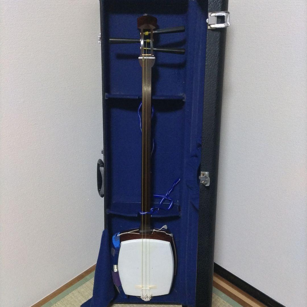 三味線 中棹 東さわり有り　短棹　破れ無し　ハードケース付き