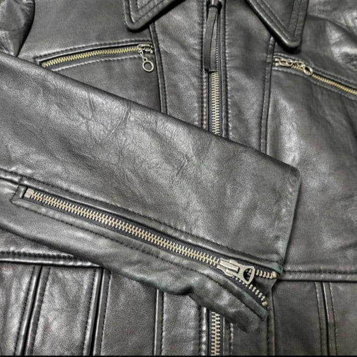 16900□RALPHLAUREN ジャケットラムレザー ライダースbc11yt