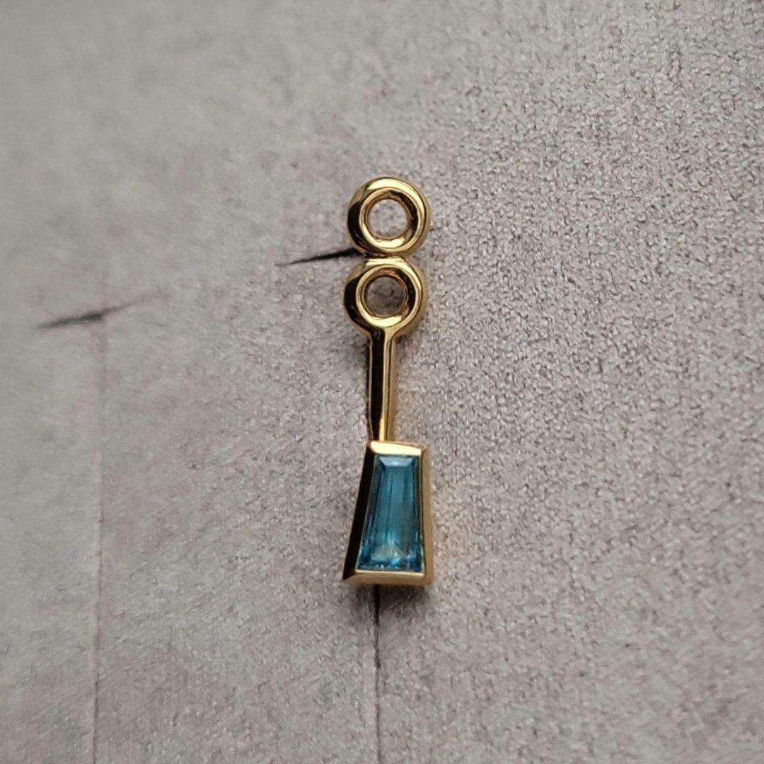 ete　片耳ピアス　ゴールド　SV925　K18ポスト　キャッチ　キュービック