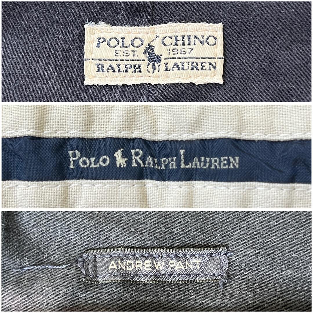 ラルフローレン W33 ポロチノ チノパン 90s USA 古着 紺 19017