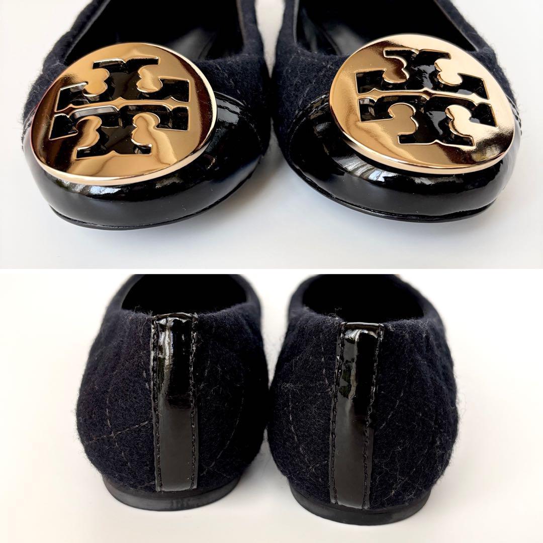 希少未使用⭐️トリーバーチ キルティング フラットシューズ エナメルトゥ 黒