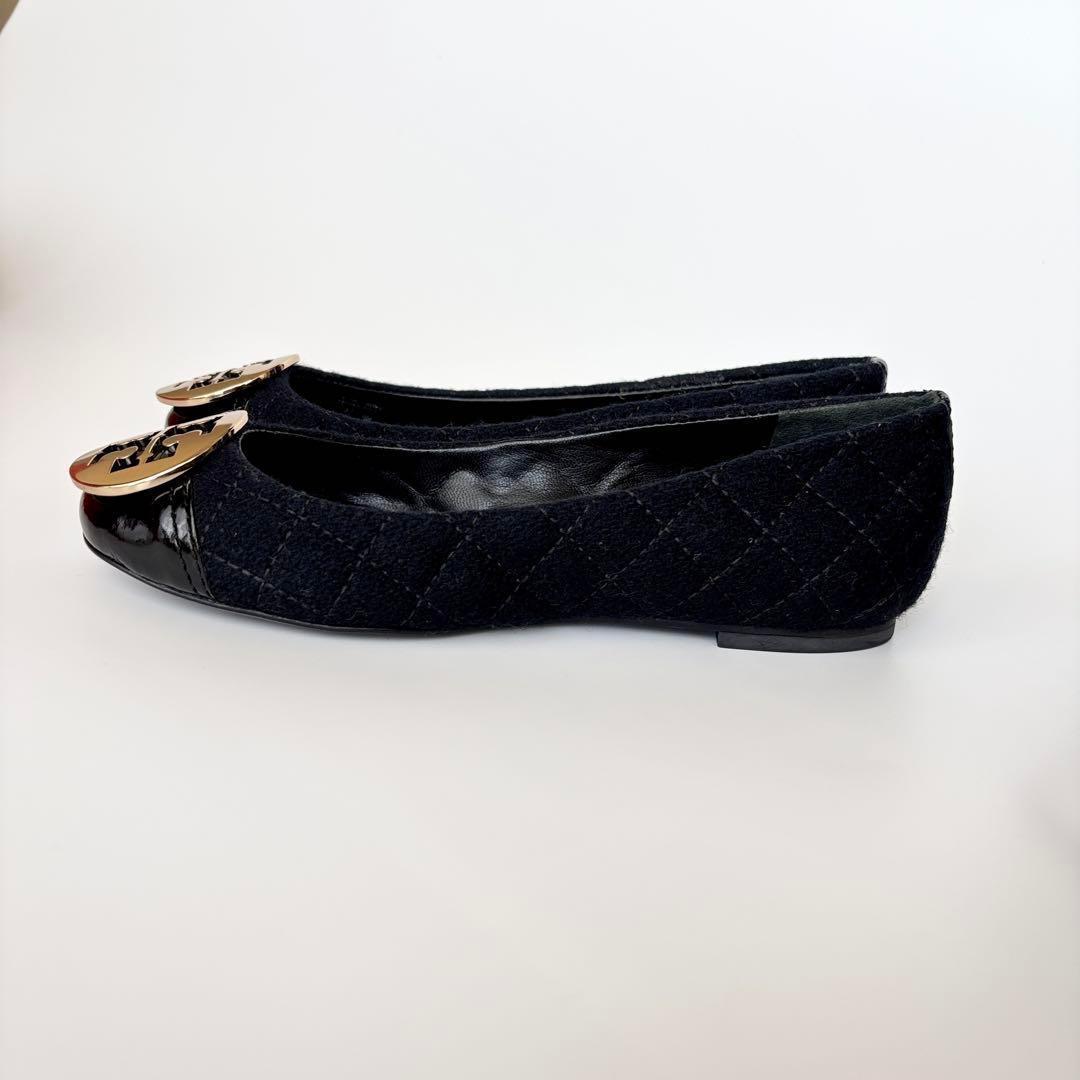 希少未使用⭐️トリーバーチ キルティング フラットシューズ エナメルトゥ 黒