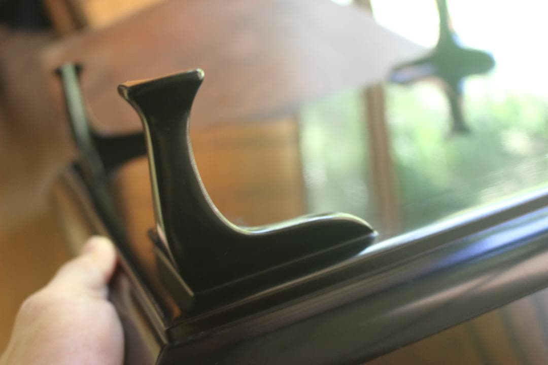 デッドストック！前大峰作！極上沈黒草文の映える脚付四方膳（検輪島塗お膳お盆茶道具