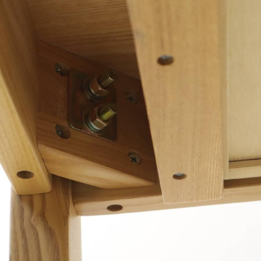 美品 無印良品 タモ材デスク テーブル 学習机 引き出し2杯 フック付き