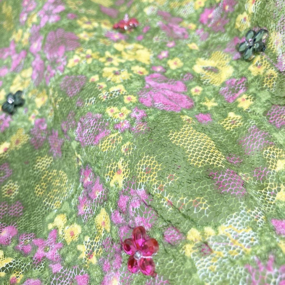 JOVANI ジョヴァニ フラワーモチーフビジュー ロングドレス