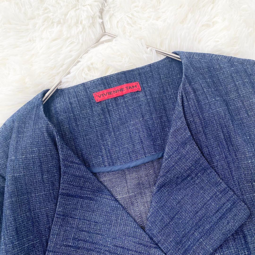 VIVIENNE TAM 7分袖ペプラムデニムジャケット