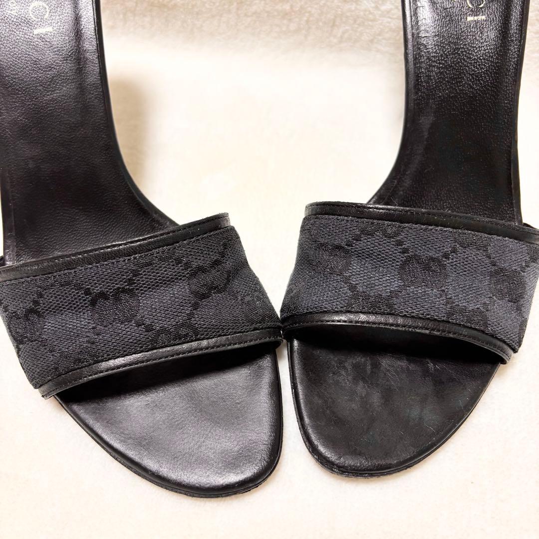 GUCCI ブラック ハイヒール ミュール 36 1/2