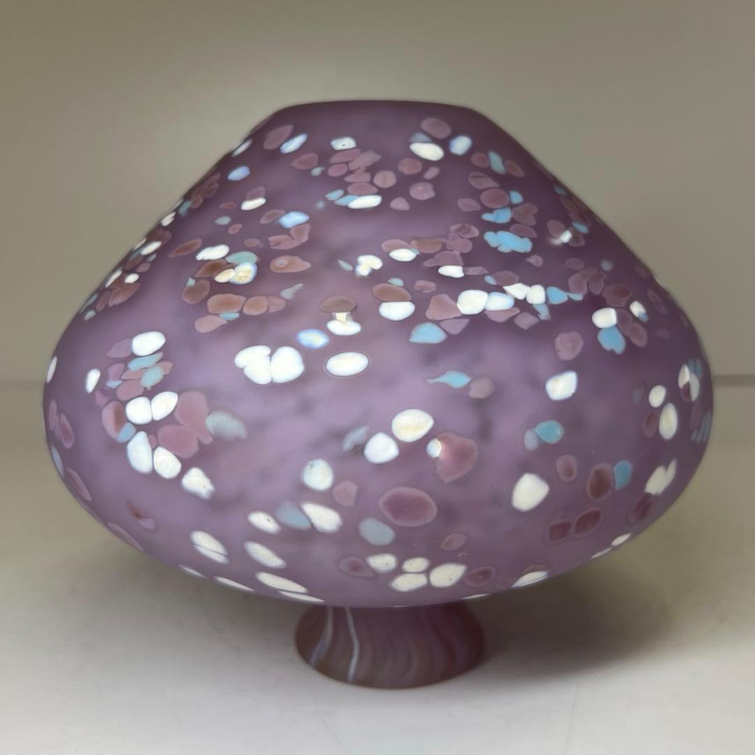 藤田喬平 金彩 ガラス花瓶 H14cm 東キ7-1218①