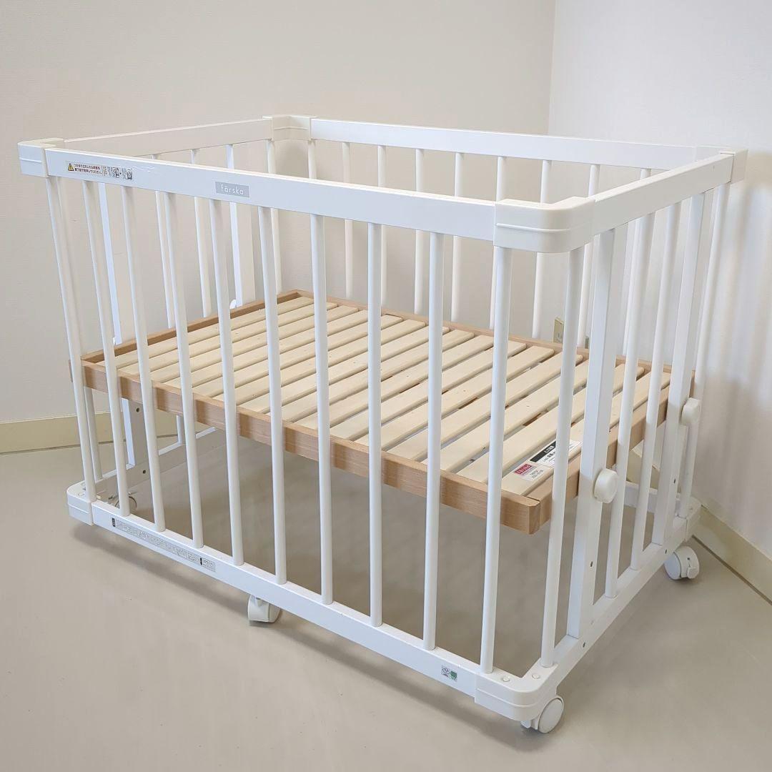 ファルスカ　ミニジョイントベッドNEO　ホワイト　天然木使用