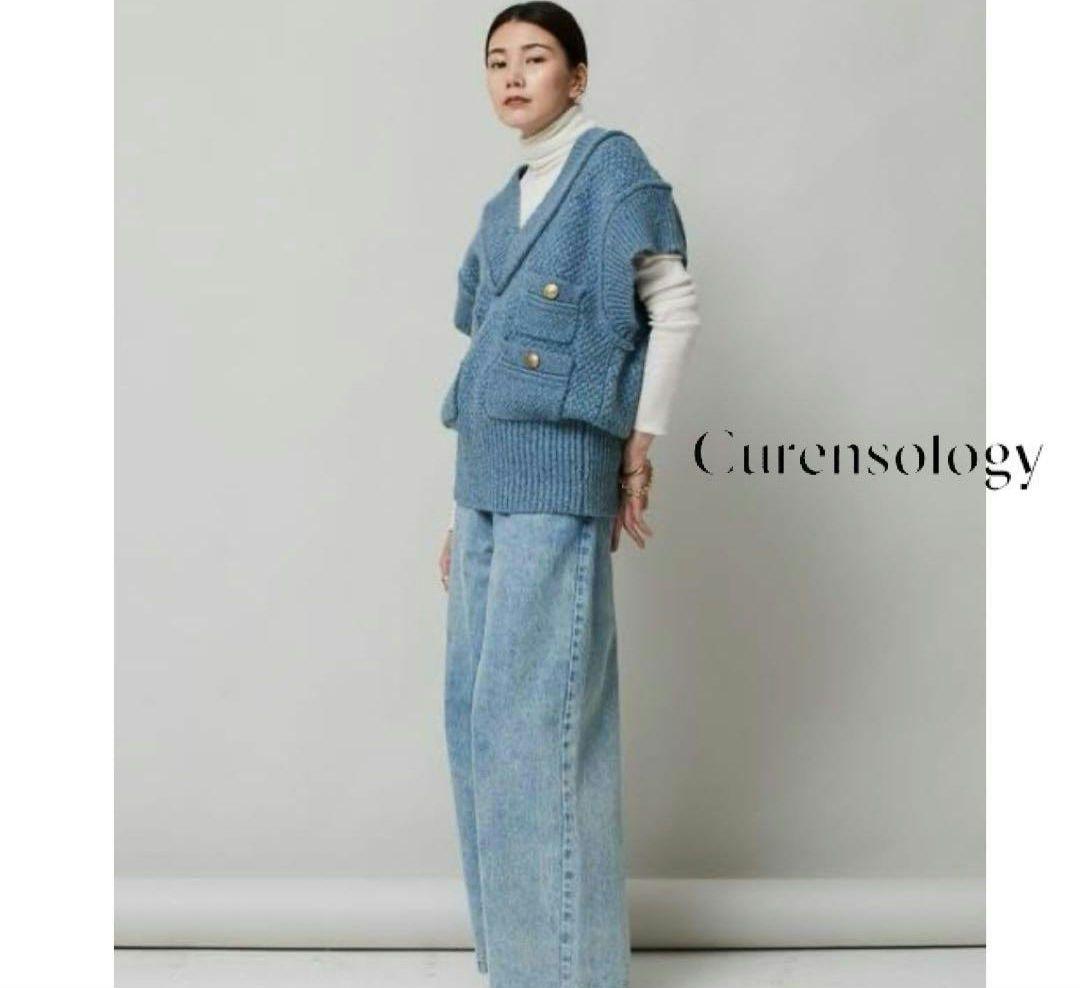 極美品☆カレンソロジー　ツィーディーヤーンニットベスト　Curensology