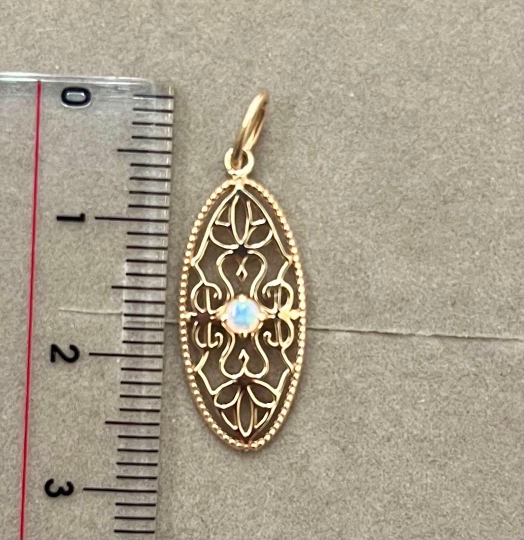 アガット k10 オパール 透かし ペンダント トップ チャーム