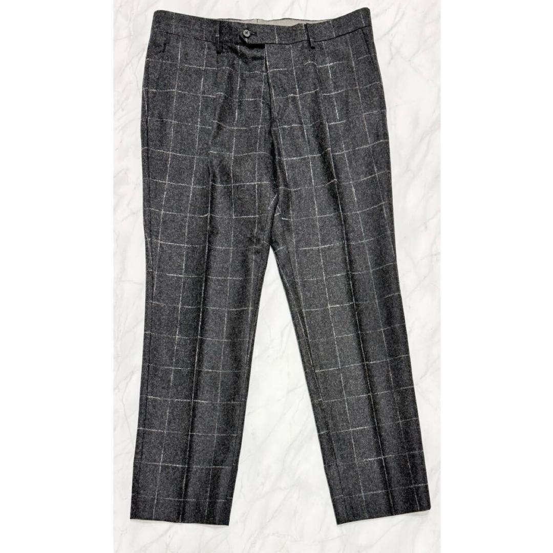 イタリア製タリアトーレ秋冬メンズスー#48ブロックチェックグレー