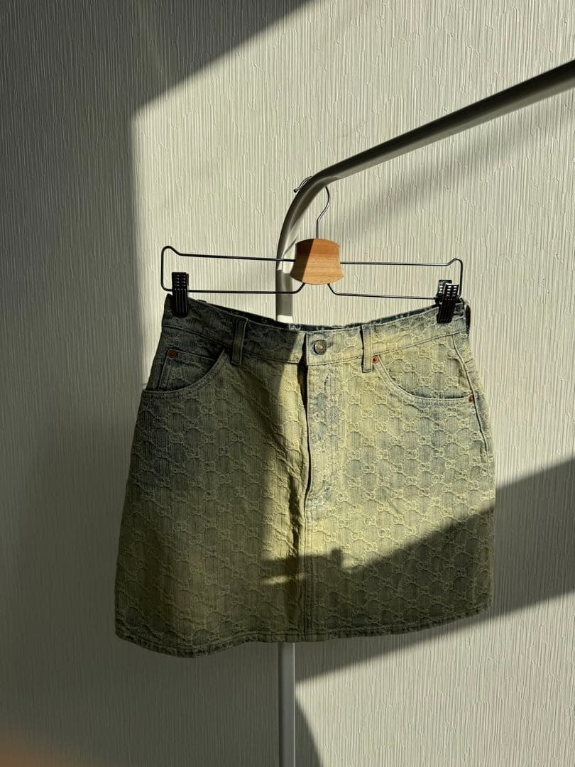 GUCCI ロゴパターン デニムミニスカート