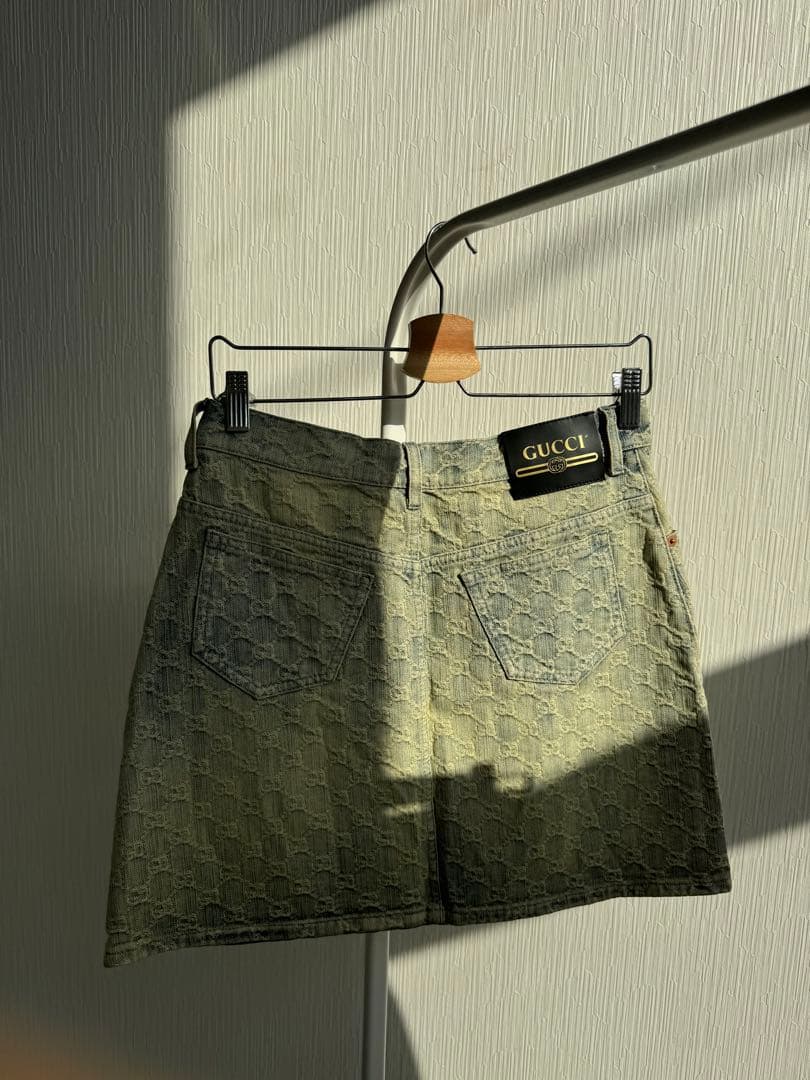 GUCCI ロゴパターン デニムミニスカート