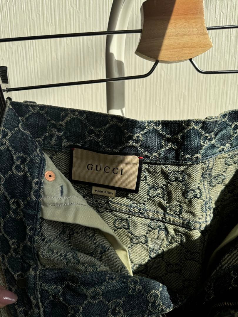 GUCCI ロゴパターン デニムミニスカート