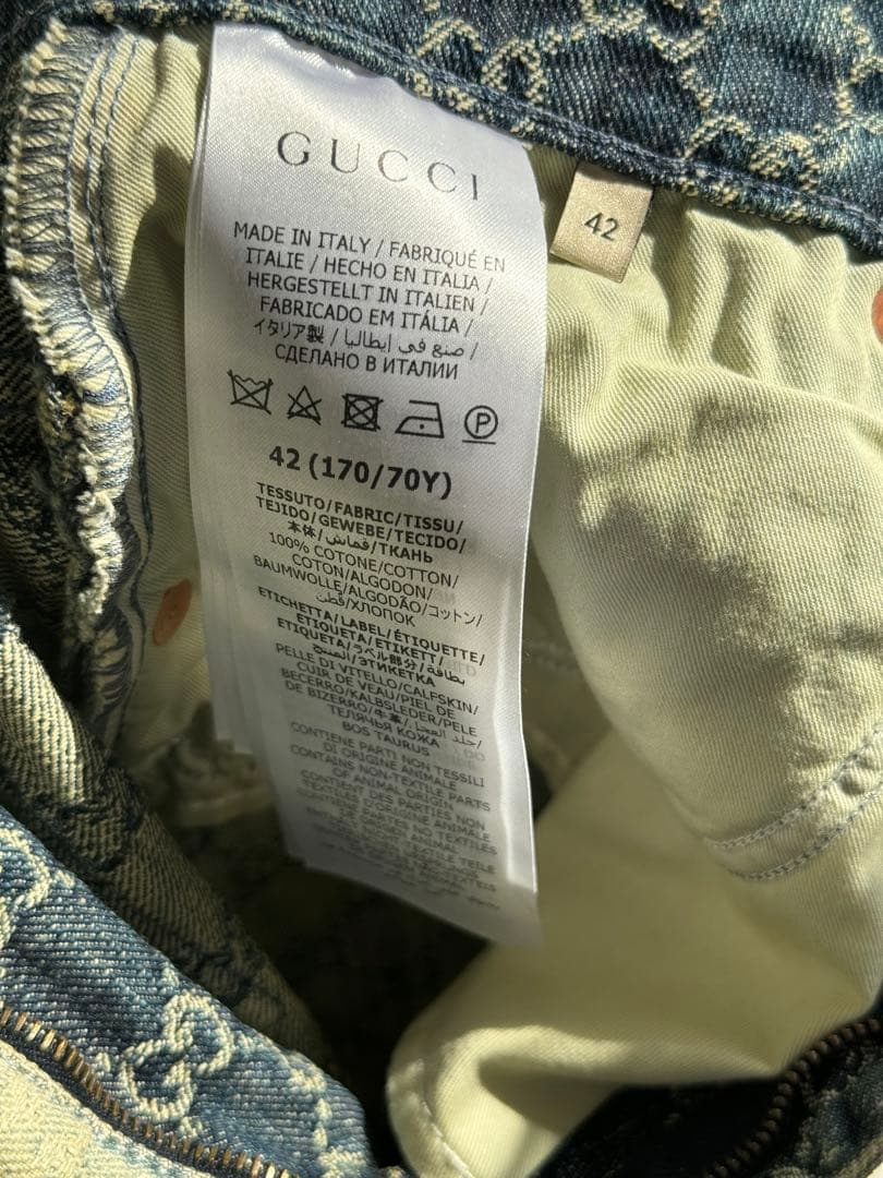 GUCCI ロゴパターン デニムミニスカート