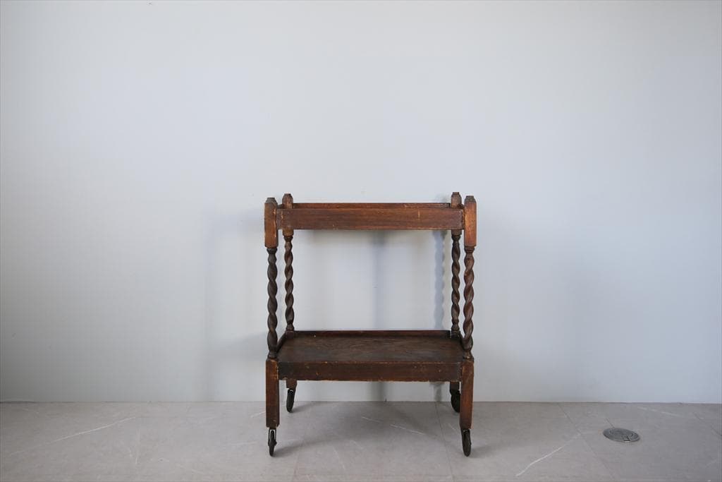 英国アンティーク木製キッチンワゴン/トロリー/サイドテーブル机(89-230)