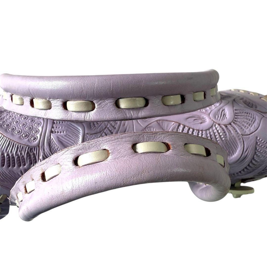 あ*ん様 良品　カービングトライブス　マエストラS ラベンダー　ハンドバッグ