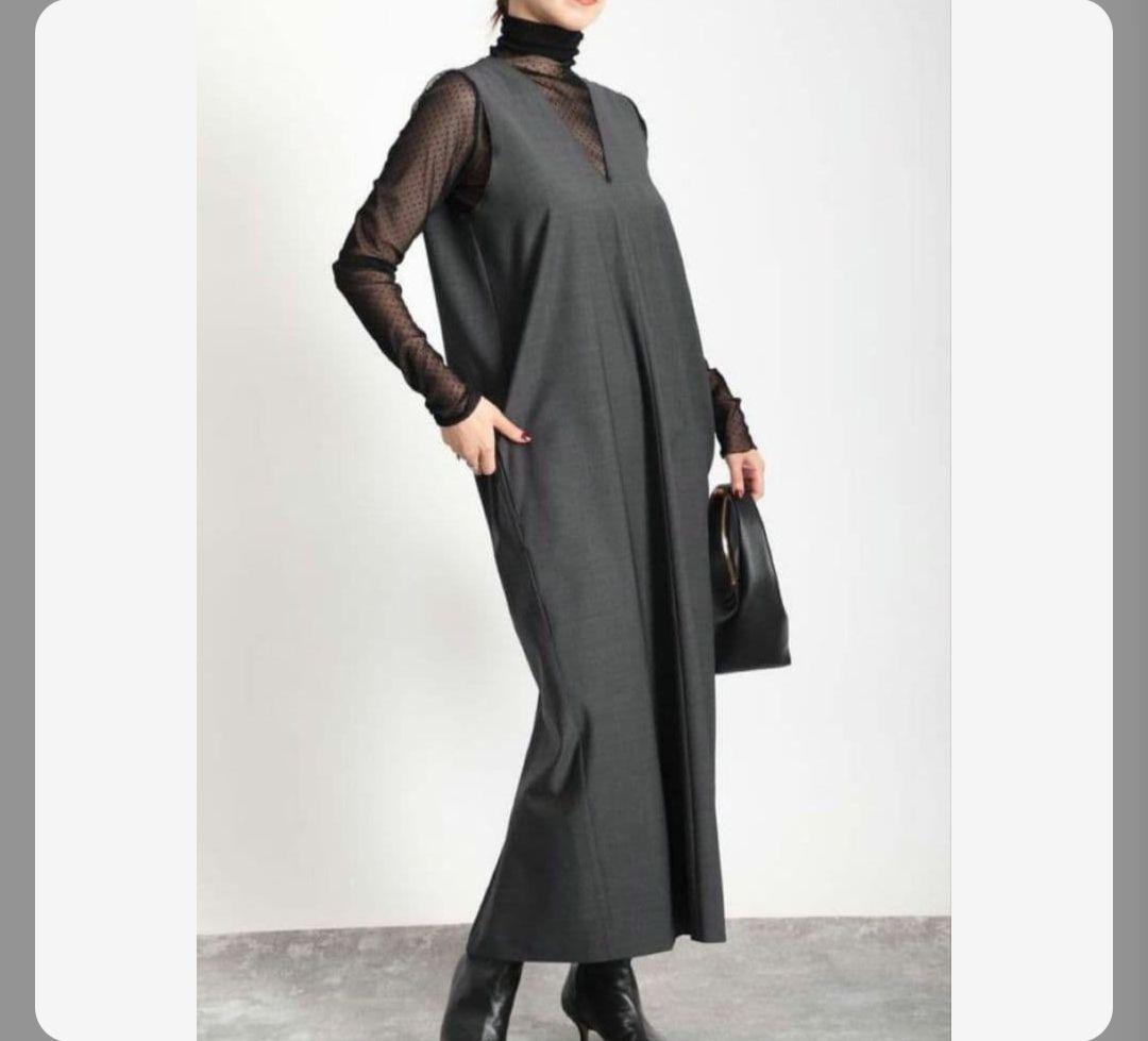 美品 ヴェルメイユパーイエナ ロングVネック ワンピース ※着丈お直し