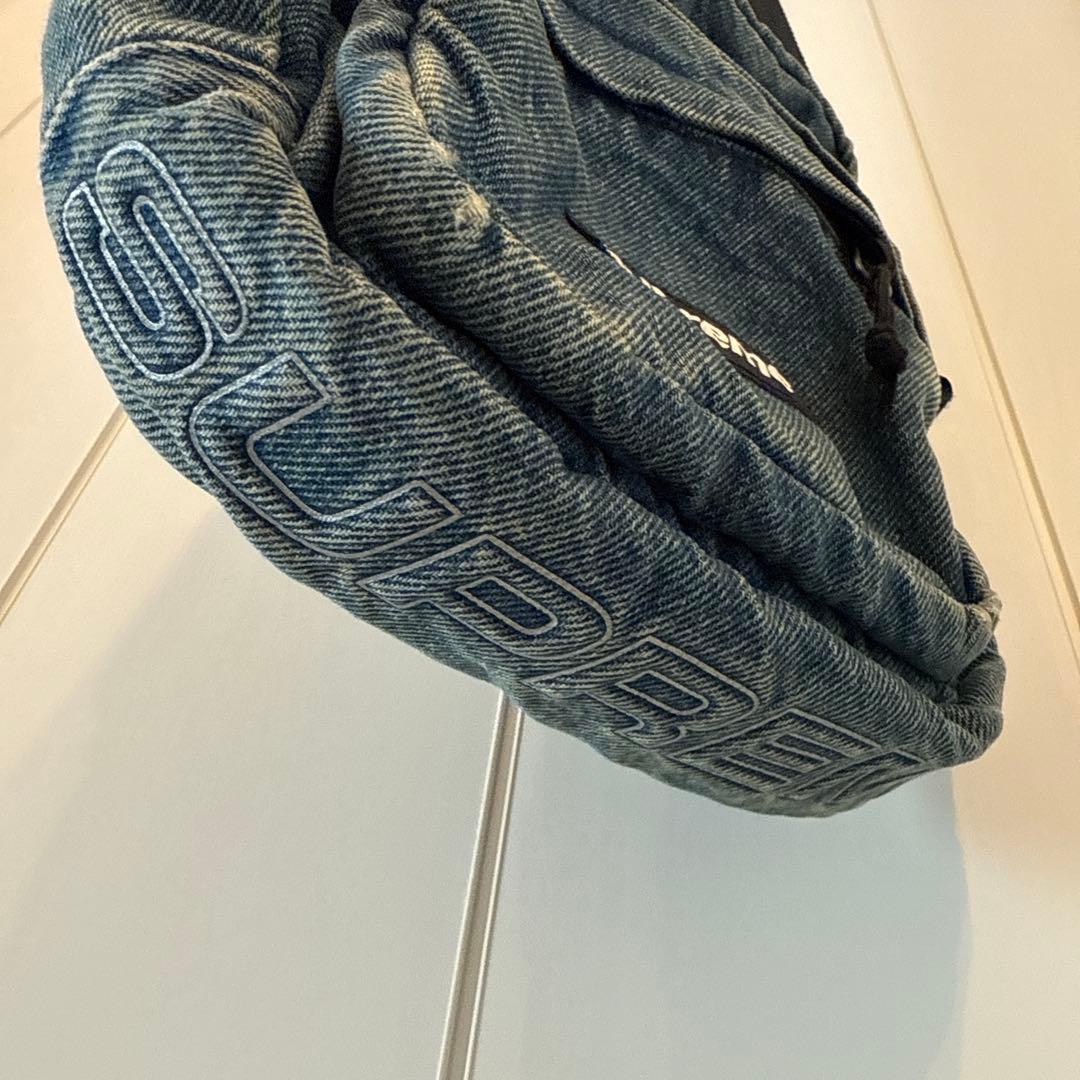 supreme デニム　ショルダー　バッグ　シュプリーム　インディゴブルー