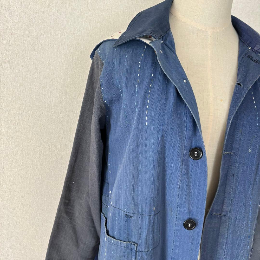 ケイスケカンダ 手縫いのワークコート 刺し子 古布 襤褸