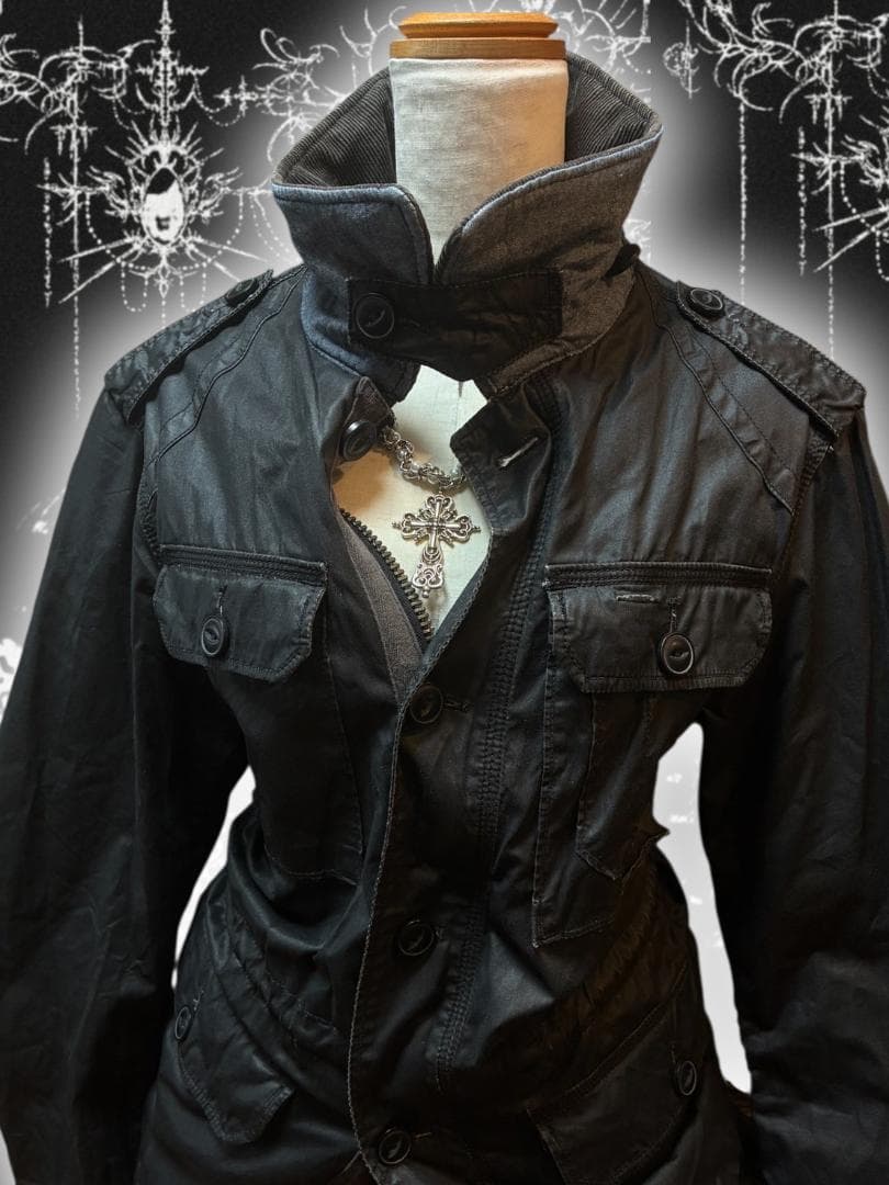 激レアy2k Levi'sベルト 光沢ハイネックジャケット 平成ギャル グランジ