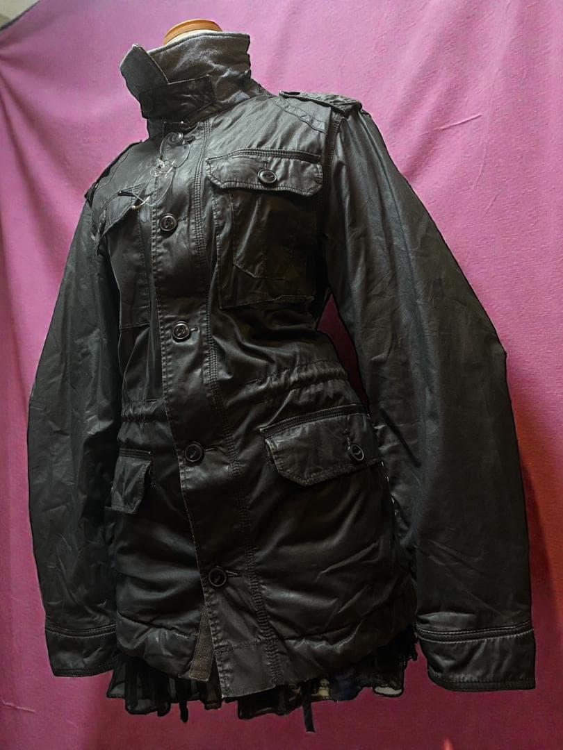 激レアy2k Levi'sベルト 光沢ハイネックジャケット 平成ギャル グランジ