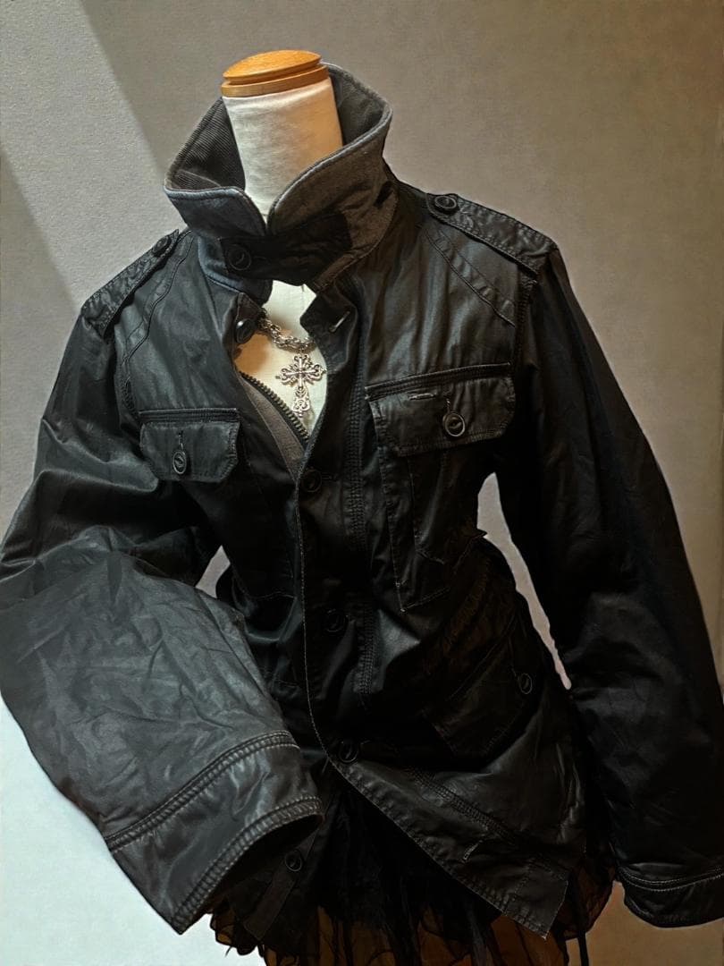 激レアy2k Levi'sベルト 光沢ハイネックジャケット 平成ギャル グランジ