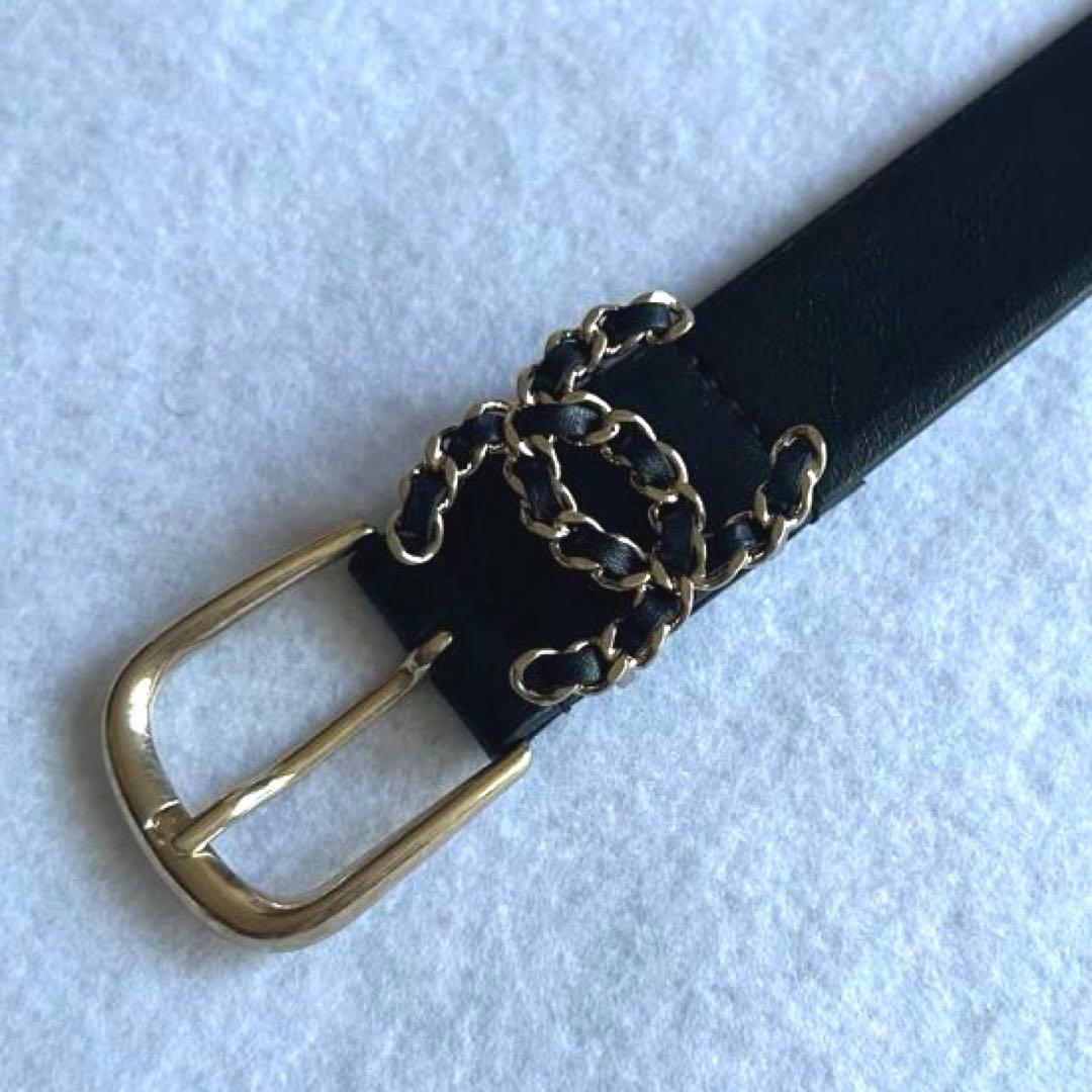 【超美品】CHANEL ブラックレザー ベルト