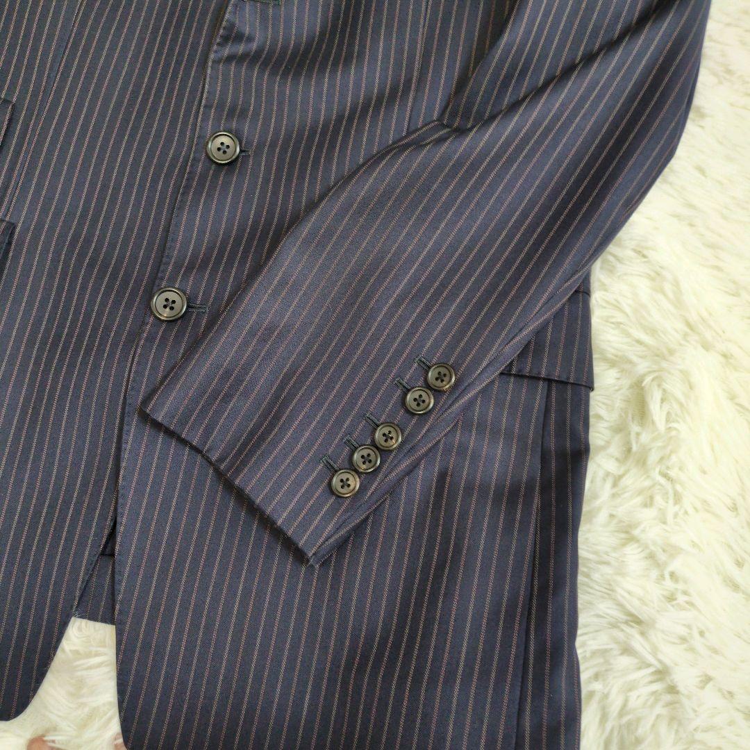 ポールスミス　コレクション　ジャケット　花柄　英国　ストライプ　ネイビー