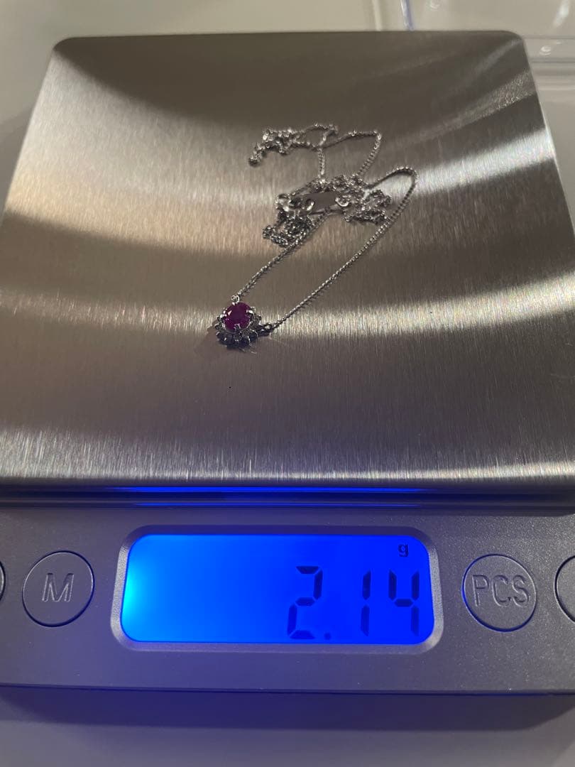 ポ*助様 ルビー ダイヤモンド ネックレス Pt850