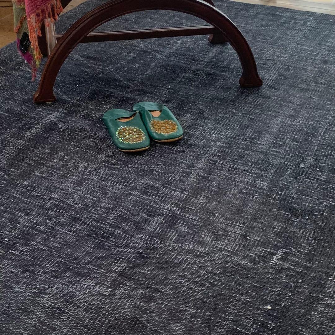 Mom　大判　トルコヴィンテージラグ　ネイビーブラック245×147