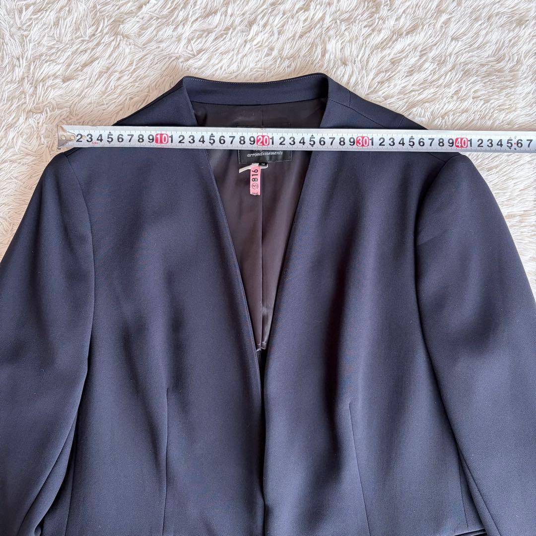 【美品】23区　ノーカラー　セットアップスーツ　希少サイズ　4L