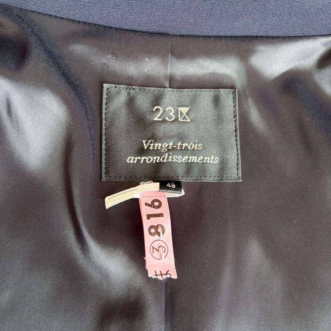 【美品】23区　ノーカラー　セットアップスーツ　希少サイズ　4L