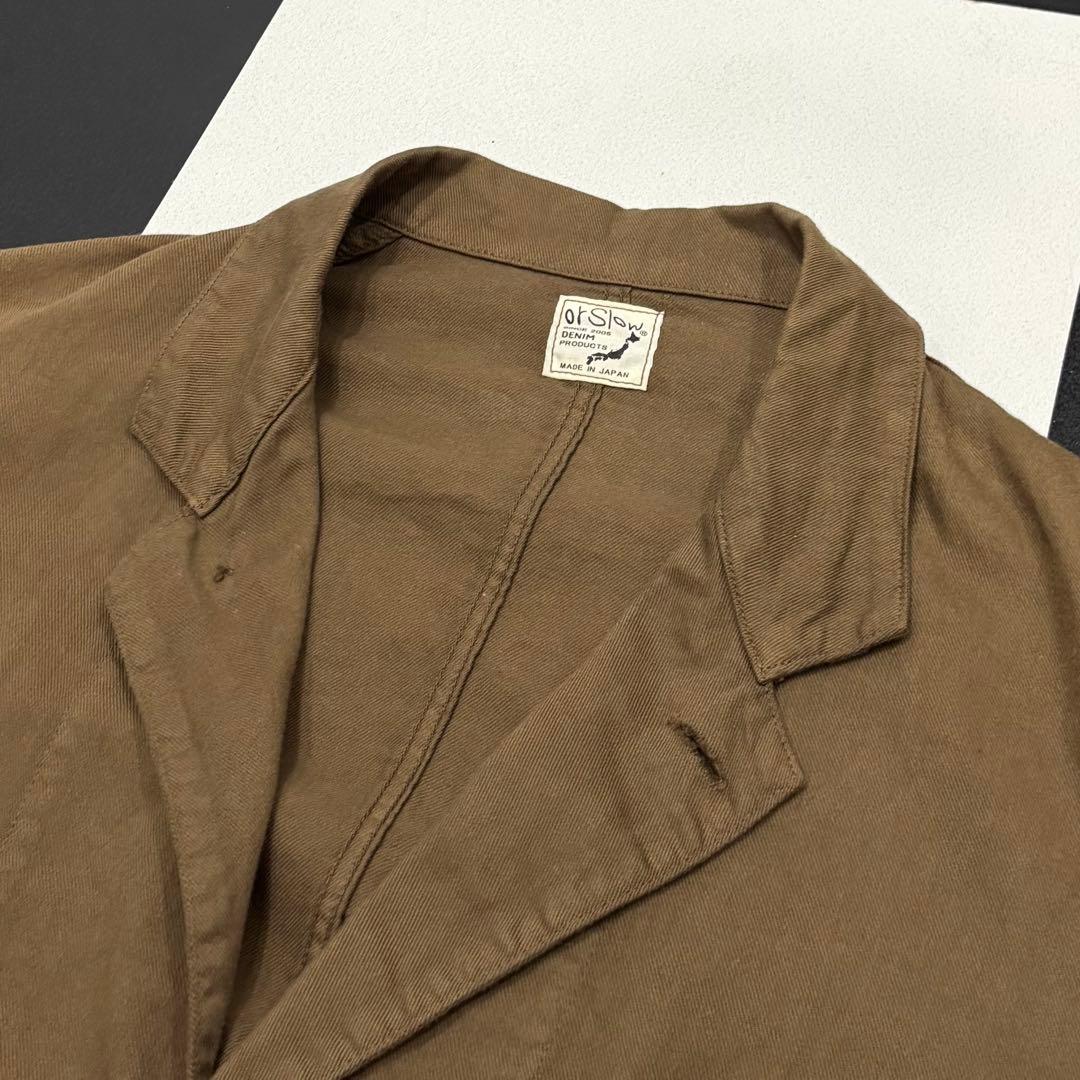 美品 orslow ワイド メタル ボタン ミリタリー ショップ コート カーキ